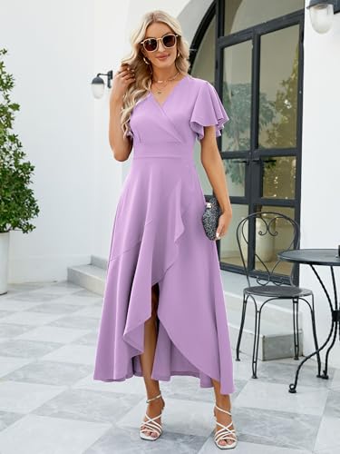 Image of ZZV Formal Dresses for Women Gowns Evening V Neck Wedding Guest Dresses
