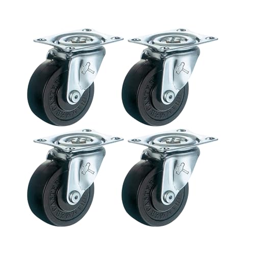 キャスター 25mm 自在 ゴム製 取付穴径4.2mm 耐荷重8kg クッション性 軽量家具 移動補助 台車 DIY パーツ (4)