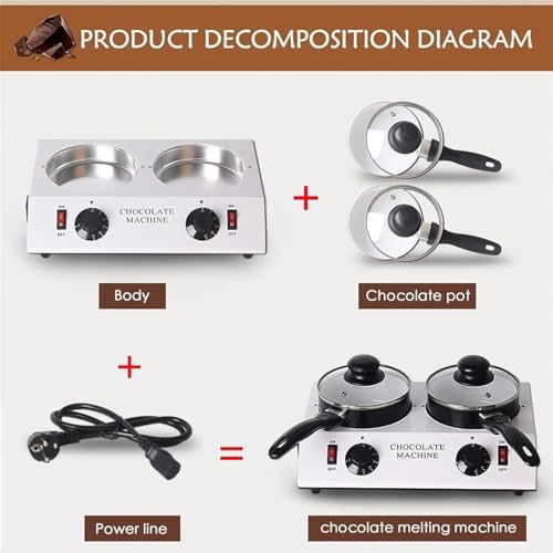 Máquina para fundir chocolate con 2 ollas, 80W miniatura 5