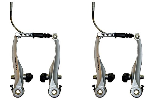 Promax Fahrrad Bremskörper V-Brake Bremsen Set Aluminium Silber Cover
