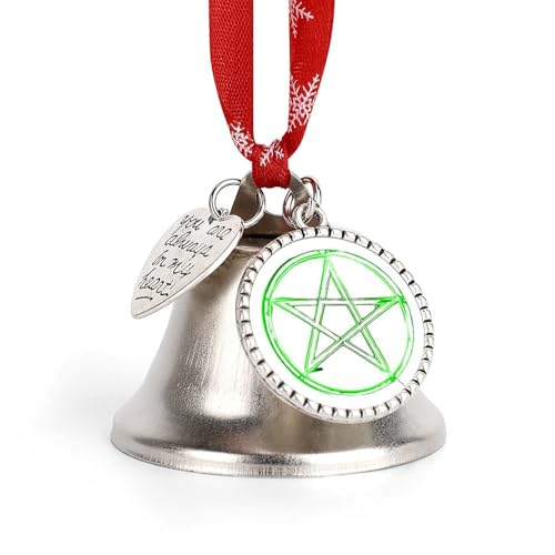 Pentagram Glow in Dark Funny Christmas Bell Ornament Cute Xmas Tree Hanging Pendant Decoration for Holidays Party