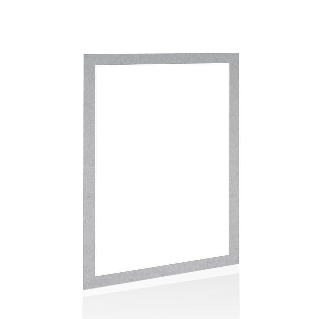 Procut Global 100x70cm Silver Picture Mounts to Fit 90x60cm Aperture - Precision Cut Cardboard Photo Mount - Ideal for Frames, Prints, Artwork & Certificates - Sizes & Colours Available