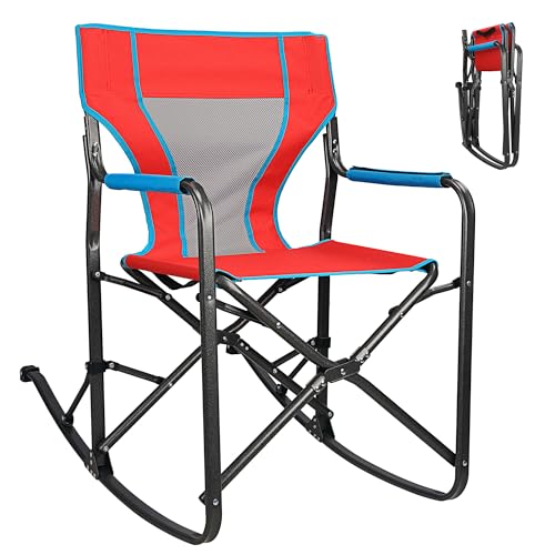 Northroad Oversized Rocking Camping Chair, Portable Folding Director Chair, Rocker Camp Chair for Outdoor Backyard Patio Lawn Garden