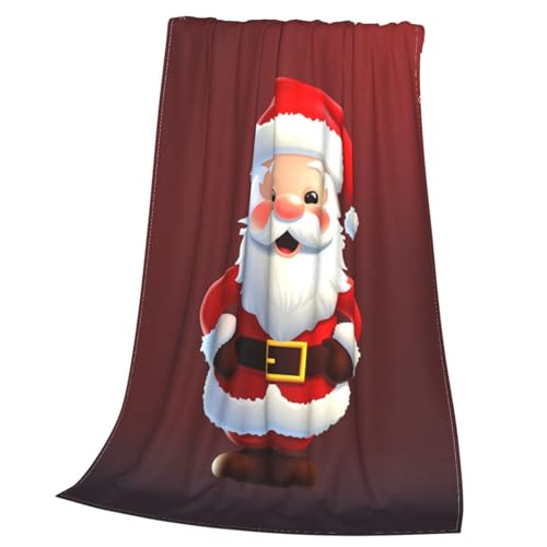 Couverture en micro polaire Père Noël 127x101 cm pour canapé - 4