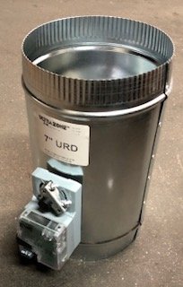 EWC Controls URD 7 7""ULTRA-ZONE" Single Blade Motorized Power Open/Close Round Damper/W MA-ND5 Actuator, 24 VAC/60-50 Hertz