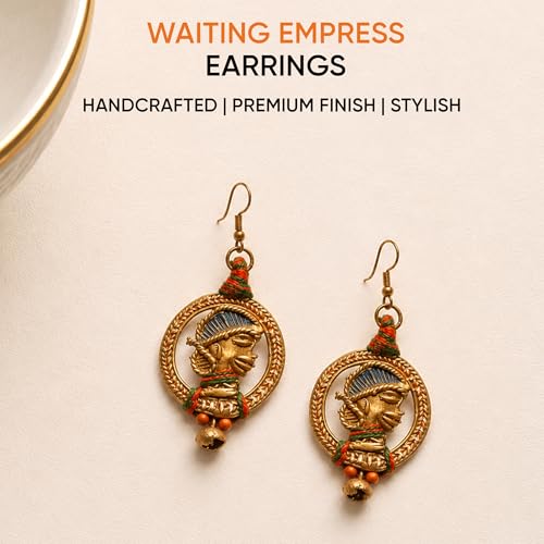 Image of Handcrafted Tribal & Dhokra Art Earrings Collection for Women - Royal Boho Statement Designs in Brass, Wooden, Beaded & Geometric Styles
