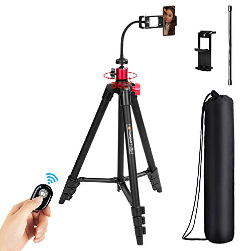 Handy stativ, Smartphone iPhone Stativ Kamera Stativ, Telefonstativ mit Handy Halterung und Bluetooth Fernbedienung Lightweight Tripod für