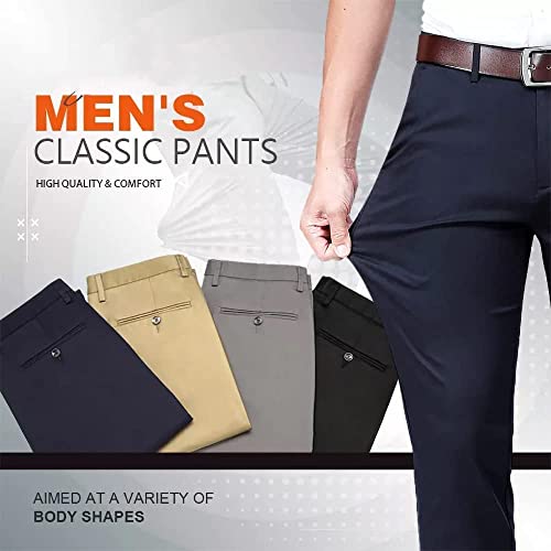 Men's Ice Silk Suit Pants,Gentleman Non-Ironing Anti-Wrinkle Suit Pants,High Stretch Summer Ice Cool Breathable Pants.2