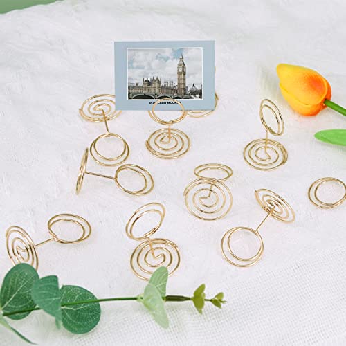 10Pcs Gold Table Number Holders 2 inch Mini Place Card Holder Table Number Stands Memo Holder Stand Photo Clip Holder Stand Table Top Photo Holders Metal Card Table Holder for Wedding Party Restaurant - Image 2