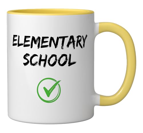 Taza de cerámica escolar 11 oz amarillo/blanco miniatura 2