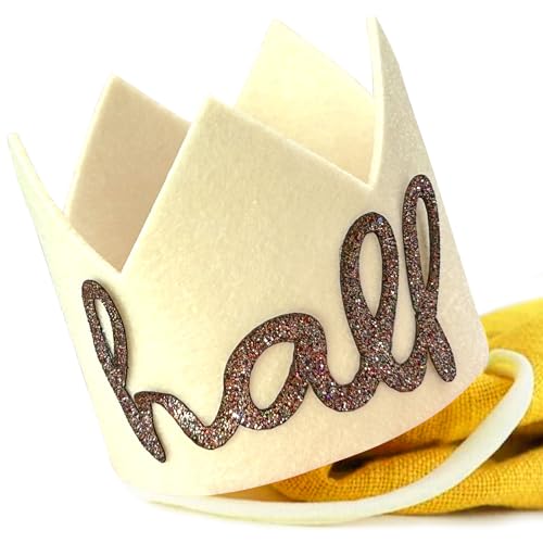 JeVenis Sombrero bohemio de medio cumpleaños, sombrero bohemio de 1/2 cumpleaños, corona, media decoración, suministros para fiestas