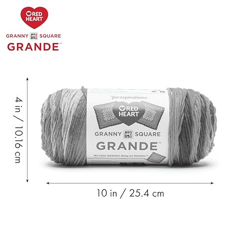 Image of Red Heart Granny Square Grande Yarn for Crocheting, Lollapalooza, 3-Pack | All In One Granny Square Grande Yarn, #4 Medium Worsted Weight 100% Acrylic, Makes 12-Inch Squares, 440 yards, 250g /8.8oz
