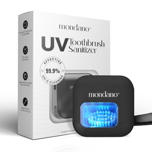 Image of Mondano UV-C Toothbrush Sanitizer and Holder, Travel Case Cover Cap