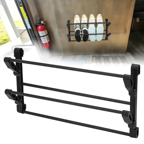 YIBEICO Foldable RV Shoe Rack, Non-Drilling Shoe Rack for RV Travel