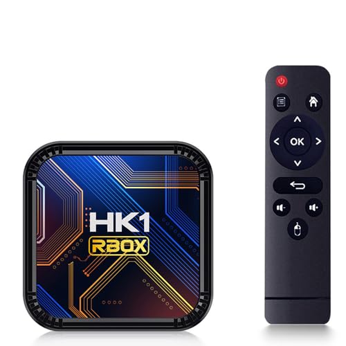 CHROX Android TV Box 13.0, 2025 hk1 rbox k8s RK3528 processeur Quadcore 2.4Ghz/5Ghz Double WiFi 3D 4K/8K HDR10 Bluetooth 4.0 Smart Android Set Top Box,4gb+32gb
