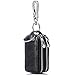 BaouBow Genuine Leather Car key Chain bag Metal Hook Zipper Car Key Bag (black)