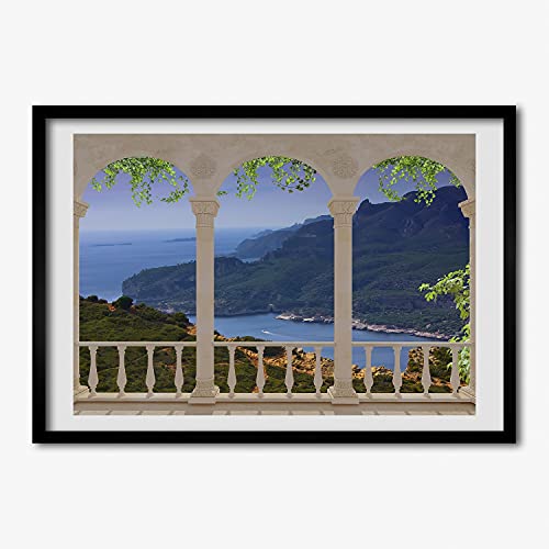 Affiche Peinture Vue de la Baie Cadre 70x50 cm Ambiance Marine