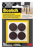 Scotch Brand SP821-NA Scotch Felt Pads Round, 1 in. Diameter, Brown, 16/Pack,