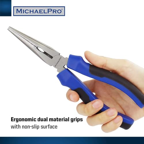 MichaelPro 8-Inch Long Nose Plier with Wire Cutter, Precision Needle Nose Plier | MP003026 - Image 4