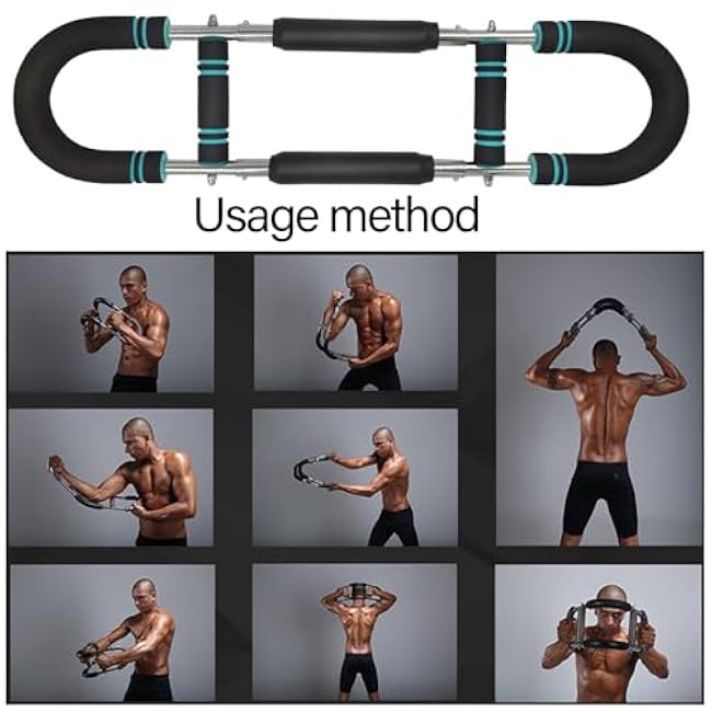 Muscle Strength Trainer Detachable Chest Training Exerciser Arm Trainer Adjustable Spring Workout Rod Fitness Equipment