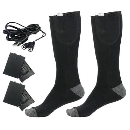 Calcetines Térmicos, Calcetines Calefactados con Batería Recargable, Accesorios Deportivos Adultos Personas Mayores Ciclismo Camping Senderismo Actividades Exteriores