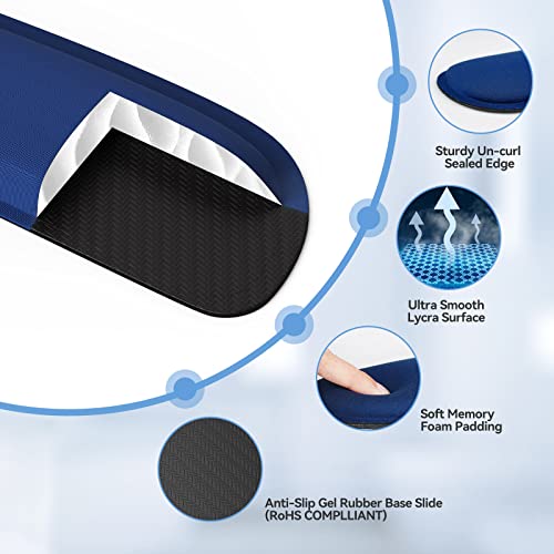 Image of TECKNET Keyboard Wrist Rest and Mouse Pad with Wrist Support, Memory Foam Set for Computer /Laptop /Mac, Lightweight for Easy Typing & Pain Relief Ergonomic Mousepad,Blue