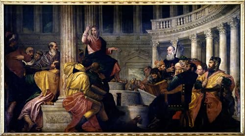 Tableaux toile Jésus parlant aux docteurs Véronèse : poster déco murale 60x90cm