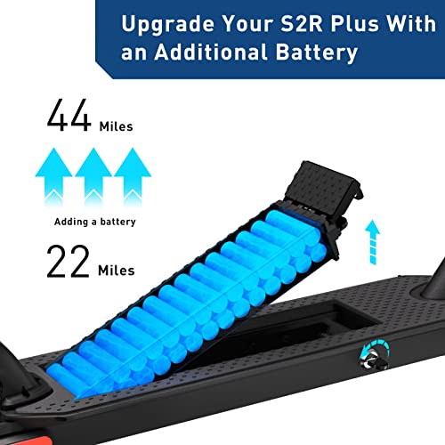 Image of Hiboy S2R Plus Electric Scooter for Adults, 19 MPH, 22-Mile Range | 500W peak motor, removable battery, dual brakes, app control and foldable frame