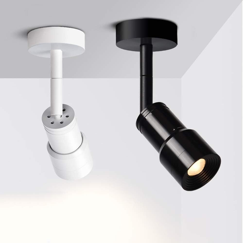 WDX- Wytrzymała powierzchnia montowana na ciepłym świetle sklep odzieżowy płaski projektor sufitowy o wysokim ognisku regulowany panel handlowy reflektor sufitowy Downlight (Bianco, 5W)