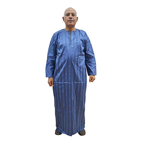 Chilaba égyptien homme de qualité supérieure en satin bleu