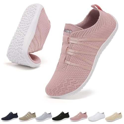 chetoria Chaussures Barefoot Femme Homme Basket sans Lacets Rose 37EU