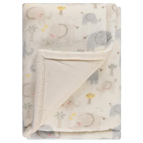 Image of 2-Ply Infant Blanket - Soft Fleece with Polyfill for Extra Fluffiness - Cozy and Warm Baby Blanket for Boys and Girls, 30x40 Inches - Dinosaur, Butterfly, Alphabet, Elephant, Bear Prints
