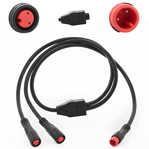 baluoqi 1T2 Y-Splitter Verlängerungsdraht mit Julet Typ 2pin Stecker für Fahrrad Scheinwerferkabel in eBike Umbausätzen (2pin, 7' in der Länge)
