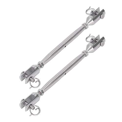 2Pcs Stainless Steel Jaw Turnbuckle Fastener Connector Hook Connector Fastener for Marine (M4)