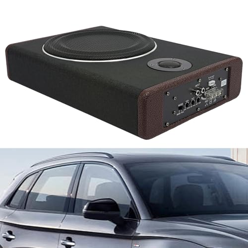 wanwanper Car Subwoofer 600W 8 Inch Underseat Car Subwoofer Low Profile Stereo System Audio Speaker for Any Vehicle Strong Compatibility 34.5 x 26 x 6.8cm Black
