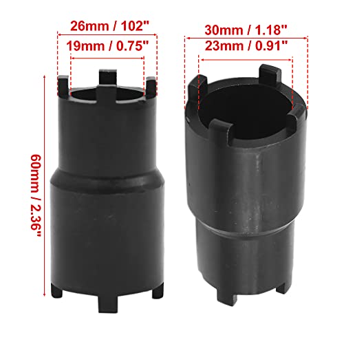 Image of uxcell 19mm 23mm 4 Pin Motorcycle Clutch Lock Nut Spanner Socket Wrench Repair Remove Tool Black for Honda CG125