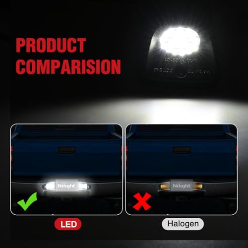 Image of Nilight License Plate Lights Compatible with 1995 1996 1997 1998 1999 2000 2001 2002 2003 2004 Toyota Tacoma Black Housing 6000K White 2PCS Pack | Compatible with 1995 1996 1997 1998 1999 2000 2001 2002 2003 2004 Toyota Tacoma Black Housing 6000K White