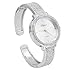 Blekon Collections Women's 32mm Rhinestones Round Elegant Metal Cuff Bangle Fashion Watch (Silver)