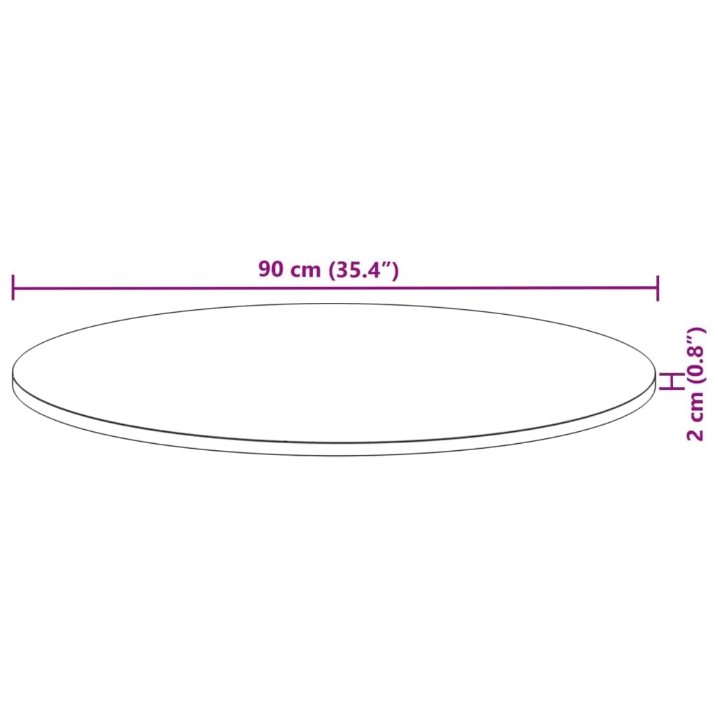 Dessus de table rond Ø90x2 cm bois massif d acacia