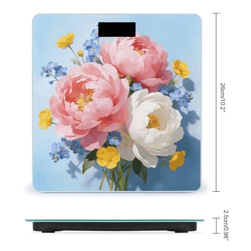 Balanza digital estética Floral para baño 400 lb miniatura 2
