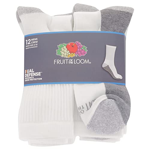 Fruit of the Loom Men's Dual Defense Crew Socks 12 Pair4