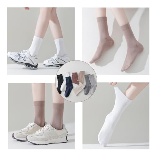 Marchare Womens Seamless Socks Thin Dress Crew Socks Soft Lightweight socks4
