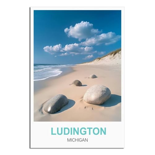 Poster Ludington State Park Michigan déco salon moderne toile vintage 50x75cm