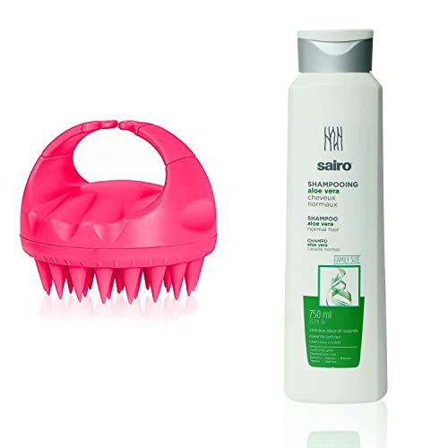 Image of Sairo Aloe Vera Shampoo [Imported from SPAIN] +Hair brush combo Hair Growth & Hair fall control Silky, Shiny, Smooth Hair Wet Hair Massaging 750ML