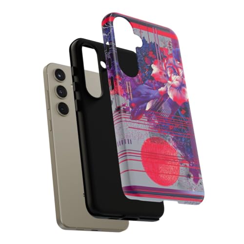 Coque rigide Samsung S24 Plus violette anti rayures design floral mat