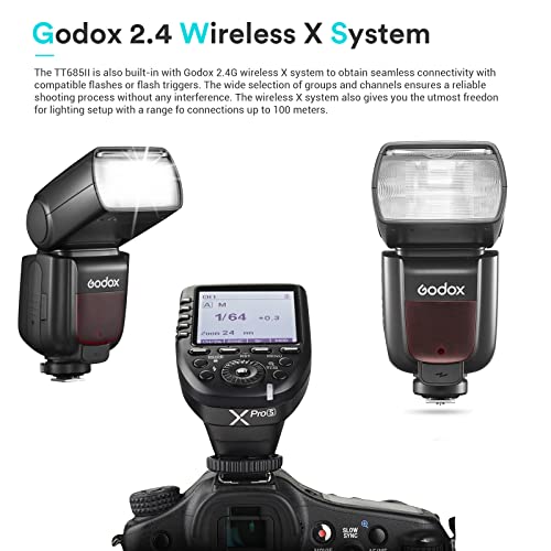 Image of Godox TT685II-S Flash for Sony, 2.4G TTL HSS 1 /8000s Sony Flash Speedlite | GN60 External Flash, 330 Full Power Flashes, 0.1-2.6s Recycle Time, TCM Instant Conversion, Quick Release Lock, 20-200mm Zoom