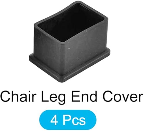 Miniatura 5 de METALLIXITY Funda para patas de silla (1.496 in x 0.984 in), 4 unidades, tapas rectangulares de goma para patas de muebles, protector de suelo, para
