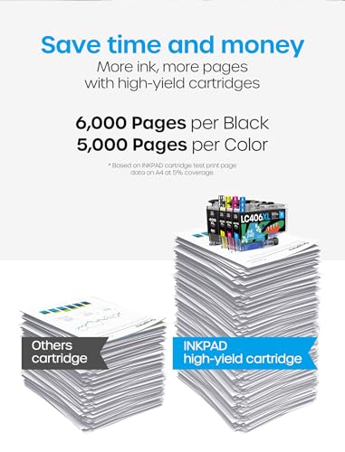 Image of iNKPAD LC404XL LC404 Ink Cartridges for Brother Printer Compatible for LC404 XL LC404XL (4 Pack)