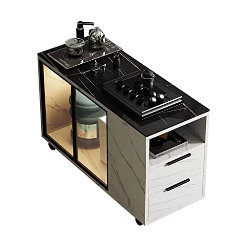 Smljlq Faux Rock Slate Color Sofa Sideboard Living Room Mobile Sideboard Coffee Table Cabinet Side Storage Storage Organizer (Color : D, Size : 40 * 80 * 63Cm) #TOP22