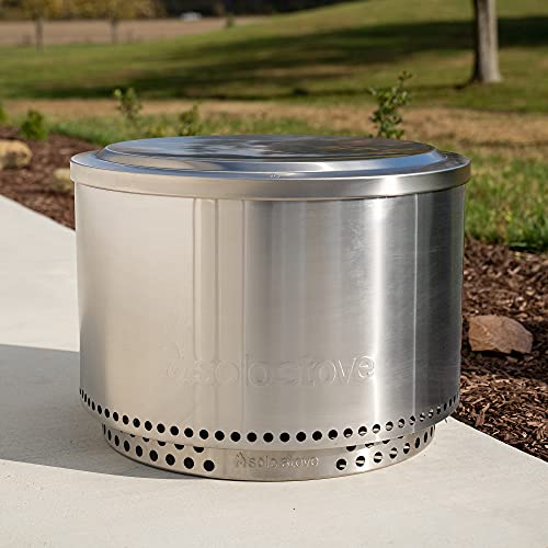 Solo Stove Yukon Lid - Premium 304 Stainless Steel Fire Pit Cover, Modern Round Design, Versatile Tabletop Accessory, Wood Burning and Camping Accessory